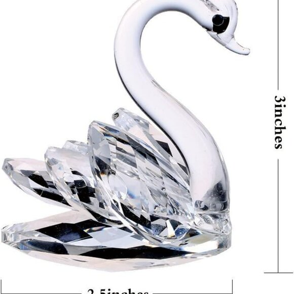 Sparkle Crystal Swan Figurine Collection Paperweight Table Centerpiece Ornament - Picture 2 of 8
